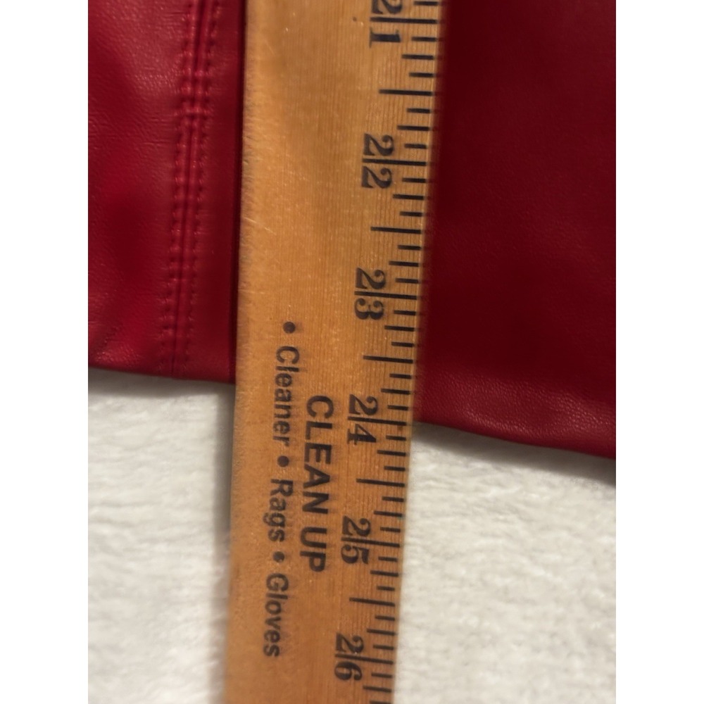 Preston & York Red Lambskin Small Leather Zip Jacket Coat Holiday Full Zip - Picture 4 of 9